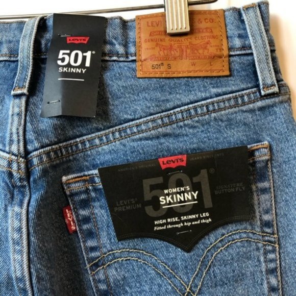 Levi's 501 High Rise Skinny Embroidered Jeans 27 - Picture 10 of 13